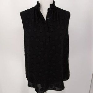 Ann Taylor Small Blouse Top Black Sleeveless